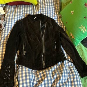 Black velvet free people jacket
